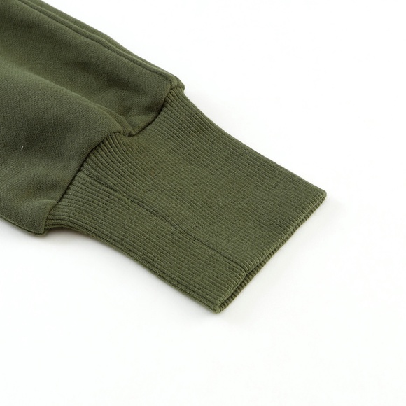 Olive Green Funnel Collar Sweater - Picture 7 of 9